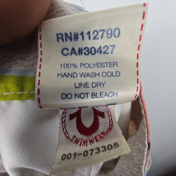 TRUE RELIGION- Mens Size 32 Swim Board Shorts Paradise Floral 10” Inseam - Picture 8 of 10